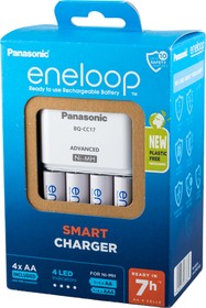 Фото 1/4 Panasonic eneloop K-KJ17MCD40E Advanced Smart Charger + 4АА2000мАч BL1, Зарядное устройство с аккумуляторами