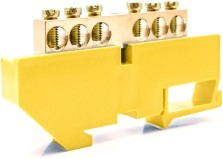 Engard Шинки нулевые латунные на дин-опоре ШНИ 8х12мм 6 отв. цвет желтый DBN-28-06PE