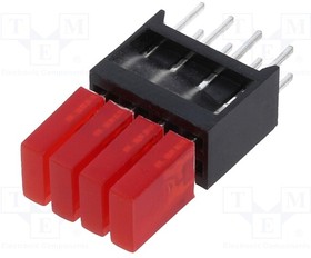 2413.2433, LED; in housing; red; 1.8mm; No.of diodes: 4; 20mA; 110°; 3?7mcd