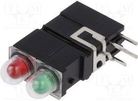 1401.2833, LED; in housing; red/green; 3.9mm; No.of diodes: 2; 2mA; 60°