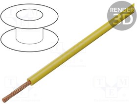 FLRY-B0.75-YL/1, Wire; FLRY-B; 1x0.75mm2; stranded; Cu; PVC; yellow; 60V; Class: 5