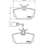 Колодки задние с противошумной пластиной Q+ VW T4/Sharan 96-08 / 1датчик TEXTAR ...