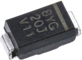 Фото 1/4 BYG20J-E3/TR, Rectifier Diode Switching 600V 1.5A 75ns 2-Pin SMA T/R