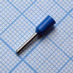 HE 0508 Blue, наконечник кабельный торцевой трубчатый с изоляцией, L=14/8мм, сеч. пров. 0.5мм2