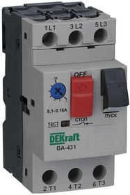 Фото 1/5 Выключатель автоматический для защиты двигателя 3п 1.0-1.6А 100кА ВА-431 DEKraft 21225DEK