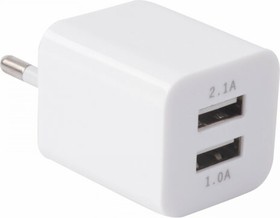 Фото 1/10 Зарядное устройство сетевое 220В 2 порта USB выходной ток 21А белое 454797