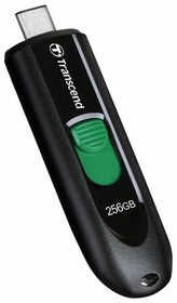 Фото 1/10 Флеш-диск 256GB TRANSCEND JetFlash 790C, разъем USB Type-С, черный/зеленый, TS256GJF790C