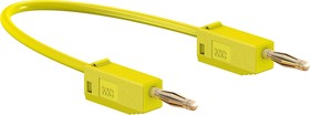 28.0039-050-24, 2 mm Connector Test Lead, 10A, 30 V ac, 60V dc, Yellow, 500mm Lead Length