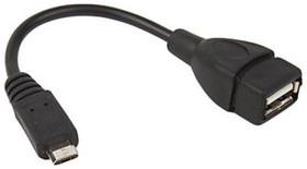 Фото 1/2 OTG Micro USB-USB кабель (чёрный 14см)