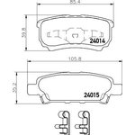 2401401, Колодки тормозные дисковые задн DODGE: CALIBER 06-, JEEP ...