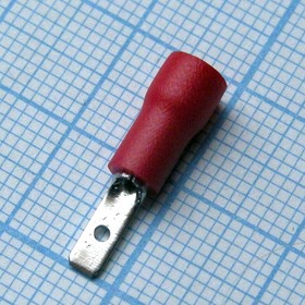 GMDD 1.25-110(8), (0,5*2,8), Наконечник кабельный ножевой (штекер) с изоляцией 0.8х2.8мм, сеч. пров. 0.5-1.5мм2