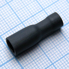 FDFD2-187(8) Black, наконечник кабельный ножевой (гнездо) полностью в изоляции 0.8х4.75мм, сеч. пров. 1.5-2.5мм2