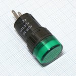 Лампа AD16-16G 24v, (зеленая), Лампа индикаторная светодиодная
