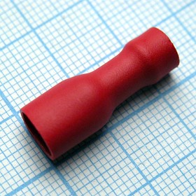 FDFD5.5-250 Red, наконечник кабельный ножевой (гнездо) полностью в изоляции 0.8х6.35мм, сеч. пров. 4.0-6.0мм2