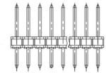 75160-102-09LF, BergStik®, Board to Board connector, Unshrouded vertical header, through hole, single Row,9 position, 2.54mm pitch