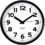 Часы настенные TROYKATIME (TROYKA) 91900945, круг, белые, черная рамка, 23х23х4 см