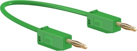 28.0039-050-25, 2 mm Connector Test Lead, 10A, 30 V ac, 60V dc, Green, 500mm Lead Length