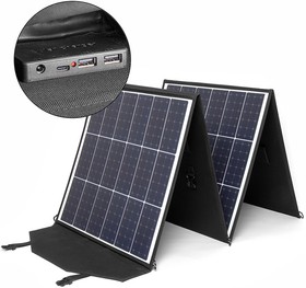 Фото 1/10 Солнечная панель TOP-SOLAR-200 200W 18V DC, Type-C PD 60W, 2 USB, влагозащищенная, складная на 4 секции
