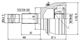 DCV859107, К-кт ШРУСа TOYOTA 4 RUNNER 95-96, HILUX III 07-, LAND CRUISER 02-,