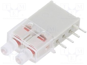 1301.2243, LED; in housing; red; 2.9mm; No.of diodes: 2; 20mA; Lens: red; 50°