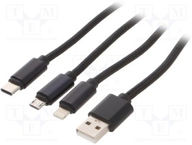 CC-USB2-AM31-1M, Кабель; USB 2.0; 1м; черный; Серия: Cablexpert