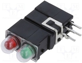 1401.2831, LED; in housing; red/green; 3.9mm; No.of diodes: 2; 20mA; 60/40°