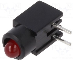 LED signal light, red, 4 mcd, pitch 2.54 mm, LED number: 1