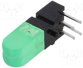1802.8832, LED; in housing; yellow green; No.of diodes: 2; 20mA; 60°; ?d: 573nm