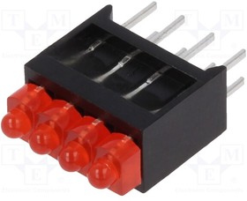 2413.2431, LED; in housing; red; 1.8mm; No.of diodes: 4; 20mA; 70°; 1?5mcd