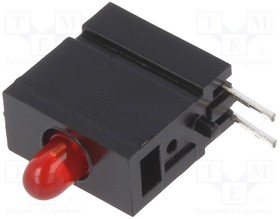 LED signal light, red, 30 mcd, pitch 2.54 mm, LED number: 1