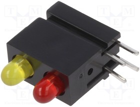 1801.2731, LED; in housing; red/yellow; 2.8mm; No.of diodes: 2; 20mA; 60°