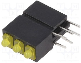 1905.7770, LED; in housing; yellow; 1.8mm; No.of diodes: 3; 20mA; 70°; 5?17mcd