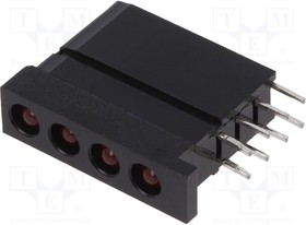 2040.2031, LED; in housing; red; 3.3mm; No.of diodes: 4; 20mA; 60°; 1.2?4mcd