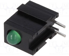 LED signal light, green, 20 mcd, pitch 2.5 mm, LED number: 1