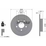Диск тормозной задний AUDI 80(S2)/A4 1.6…3.2FSI+TDI 00-08 /D=245mm TEXTAR 92106203