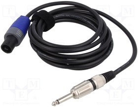 NK403, Cable; Jack 6,3mm 2pin plug,SpeakON female 2pin; 3m; black; PVC