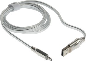 BU12 silver, Кабель micro USB 1.2м серый BOROFONE