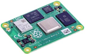Фото 1/2 Raspberry Pi Compute Module 4 (Wireless, 2GB RAM, 32GB eMMC), Одноплатный компьютер на базе процессора Broadcom BCM2711, Wi-Fi, Bluetooth