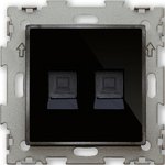 Компьютерная розетка RJ45 кат. 5e двойная, черная Эстетика GL-W201C2-BCG