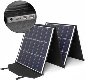 Влагозащищенная складная солнечная батарея 200W 18V DC, Type-C PD 60W, USB QC3.0 18W, USB 12W, на 4 секции TOP-SOLAR-200