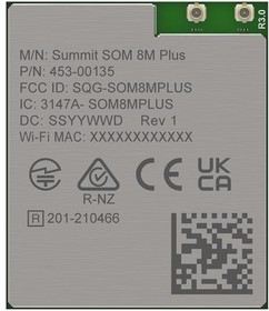 453-00135C, System-On-Modules - SOM Module, Summit SOM 8M Plus, Quad Core CPU, 4GB LPDDR4, 32GB eMMC (Cut Tape)