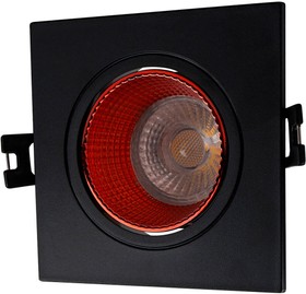 Denkirs DK3071-BK+RD Встраиваемый светильник, IP 20, 10 Вт, GU5.3, LED, черный/красный, пластик