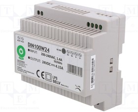 DIN100W24, Power supply: switched-mode; 100W; 24VDC; for DIN rail mounting