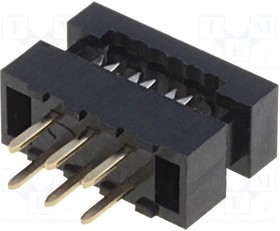 DS1018-02-06B2, Переходной разъем PIN 6 THT шлейф 1мм Ш.контактов 2мм