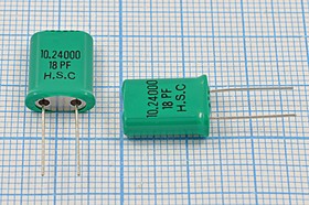 Кварцевый резонатор 10240 кГц, корпус HC49U, нагрузочная емкость 18 пФ, 1 гармоника, +SL (HSC)