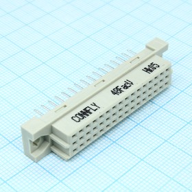 DS1120-48F0V23, (DIN 3X16 32F 2.54mm), Разъем (розетка) DIN 41612 тип R 48pin (3х16), шаг 2.54мм трехрядный прямой (ряд АC)