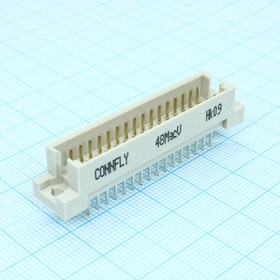 DS1119-48M0V23, (DIN 3X16 32M 2.54mm), Разъем (вилка) DIN 41612 тип C 48pin (3х16), шаг 2.54мм трехрядный прямой (ряд АC)