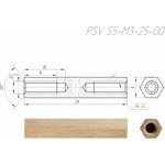 PSV S5-M3-25-00 Стойка для печатных плат, латунь ( аналог PCHSS-25 ...