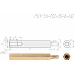 PSV S5-M3-30-6-00 Стойка для печатных плат, латунь ( аналог PCHSN-30 ...