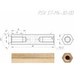 PSV S7-M4-30-00 Стойка для печатных плат, латунь ( аналог DI7M4x30 ...